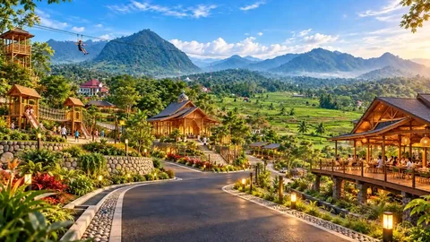 Panorama Harmoni Hanjawong Village Sukamakmur Puncak 2 Bogor dengan konteks Gunung Hanjawong