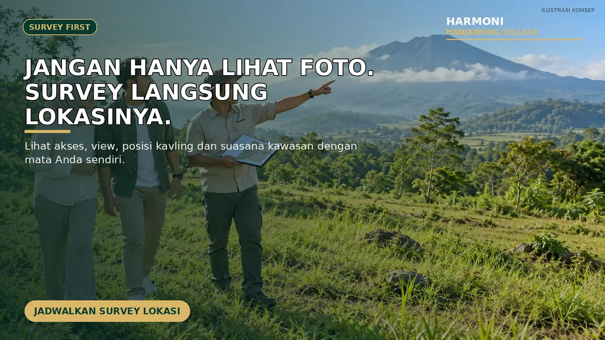 Visual ajakan survei lokasi Harmoni Hanjawong Village